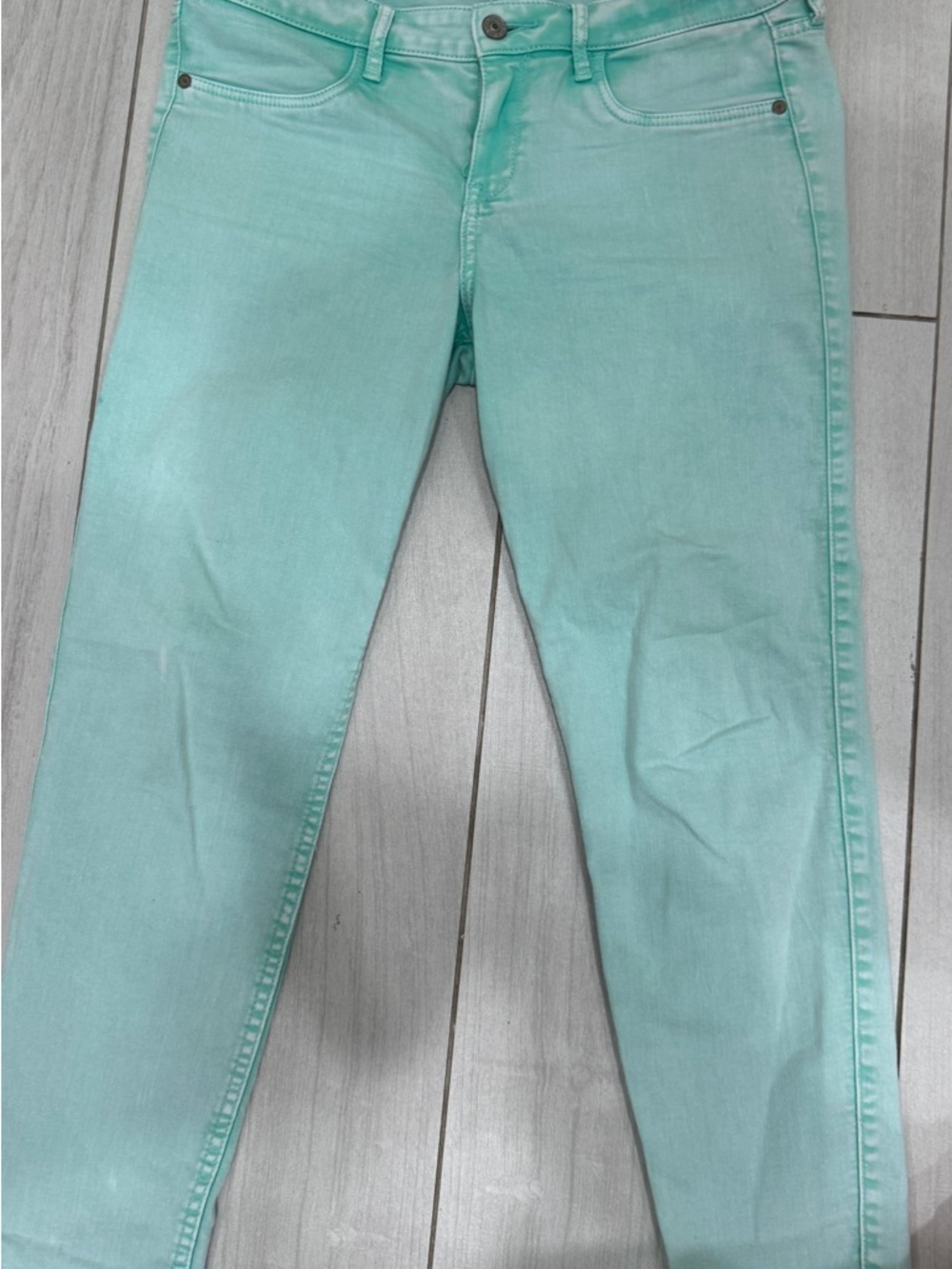 Abercrombie & Fitch Mint Green Straight-Leg Jeans - Picture 5 of 5